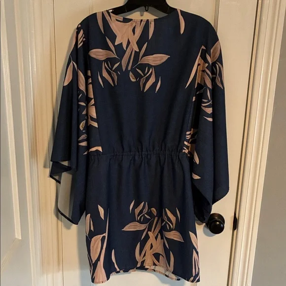 Chicwish Navy and Pink Floral Dress - Picture 4 of 4